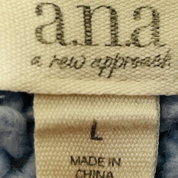 A.n.a. Chunky Knit Sweater Blue Turtleneck Minimalist Homey Costal  Cozy Size L - Picture 8 of 8